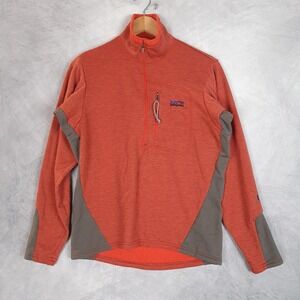 Vintage Patagonia Sweater Mens Small Orange R1 Polartec Fleece Pullover 2000s